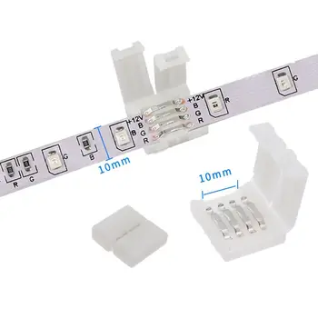 10buc/Lot 4Pin 10mm LED-uri RGB Banda Conector 4 Pin Liber de Sudare cablu de Conexiune pentru SMD 5050 RGB LED Strip Lumină Panglica