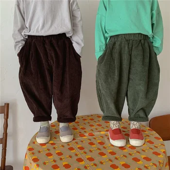 Copii culoare pură pantaloni de catifea băieți și fete libere soft confortabil Ridiche pantaloni