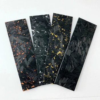 2piese Fibra de Carbon de Marmură Neagră, Material de Aur Folie de Cupru Pulbere de Compresie Patch Placa pentru DIY Mâner Cuțit de patch-uri de Material