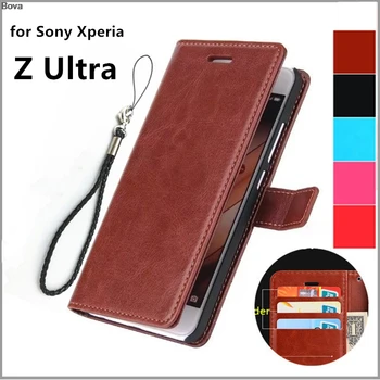 Titularul cardului de Caz Acoperire pentru Sony Xperia Z Ultra ZU L4 C6802 C6833 Piele Telefon Pungi Stil Portofel Cu Bani Sloturi Fundas Coque