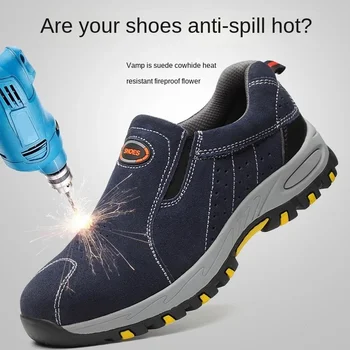 Steel Toe de Siguranță Pantofi de Lucru Bărbați 2022 Moda Vara Respirabil Ghete Casual Barbati Asigurarea forței de Muncă Puncție Certificare Pantofi