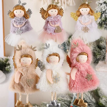 Drăguț De Crăciun Înger Păpuși De Pluș Copii Papusa Jucării Copac Xmas Decor Pandantive Agățat Ornamente Copii 2023 Cadouri De Anul Nou Jucărie