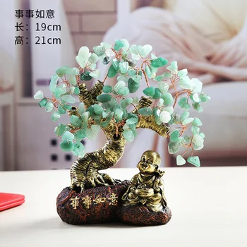 Cristalul de jad bogat copac creative de artizanat porc ornamente ornamente mobilier în camera de zi mici și mijlocii avere copac cadouri