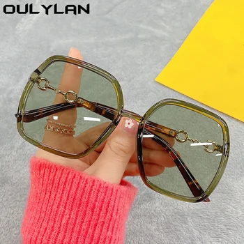 Oulylan Supradimensionat ochelari de Soare Femei 2022 Epocă Neregulate Ochelari de Soare Barbati Brand de Moda Designer de Ochelari Nuante de Verde UV400