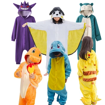 Gengar Snorlax Costum Pentru Copii Îmbrăcăminte Pokemon Pika Cosplay Kigurumis Copil Plin Corp Pijama De Crăciun Anime Dintr-O Bucata Pijama