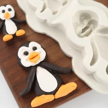 Animale pinguin silicon mucegai fondant cake decoration instrument de mucegai ciocolata moale bomboane bomboane mucegai săpun mucegai J149