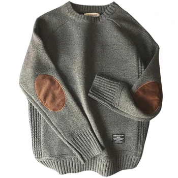 2023 Bărbați pulover Pulover Toamna Noua Moda Casual Pierde Gros O-Gât Lână Tricotate Supradimensionate Harajuku Streetwear Tricotaje S-3XL