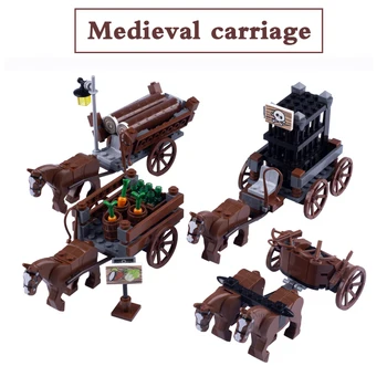 MOC Militare Cavaleri Medievali Transportul Blocurile Orașului cărămizi Clasic de Război Castel Cifre Accesorii Jucării pentru Copii Cadouri