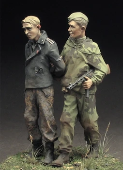 1/35 Rășină Figura Model de Kit de Armata Roșie scout și prizonier SS-cisternă cu Două Cifre Neasamblate nevopsite Sus