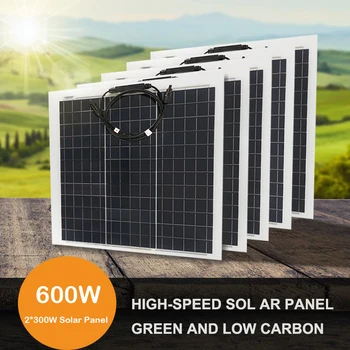 Panou Solar de 300W, 600W Flexibil Celule Monocristaline RV 12V Panou Solar Kit Cu Controler Complet Pentru Masina/Barca/Baterie/Camping