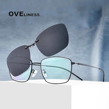Ochelari de designer de Brand Polarizate Magnet Clip rama de ochelari bărbați femei Miopie Ochelari baza de Prescriptie medicala Optica ochelari de soare Ochelari