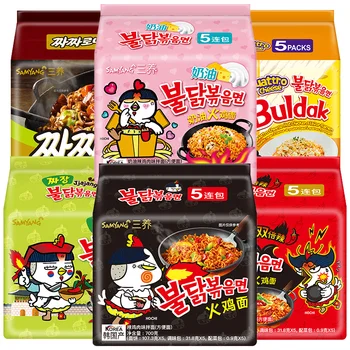 Original Coreea, Turcia noodlesInstant Taitei Varietate de FlavorsInstant Taitei Fast-Food Sărbătoare Ziua de nastere, Cadouri de 5 Pachete/Sac