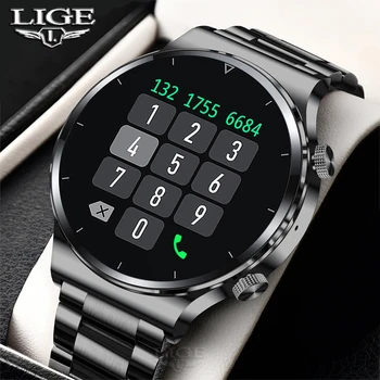 LIGE 2021 Bluetooth Nou Apel Barbati ceas bandă de Oțel de Fitness ceas de ritm cardiac tensiunea arterială Activitate Tracker Inteligent ceas Pentru Bărbați