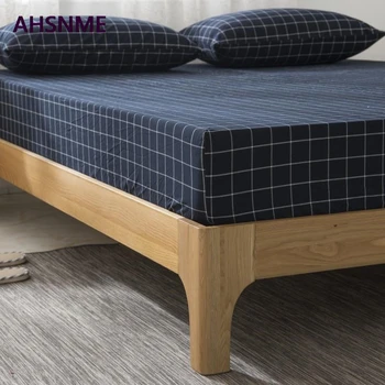 AHSNME 100% lenjerie de pat din Bumbac foarte Moale parure de aprins de Vară se Răcească Simplu, Negru + mediu grila cerșaf de pat 90x200/120x200/180x200cm
