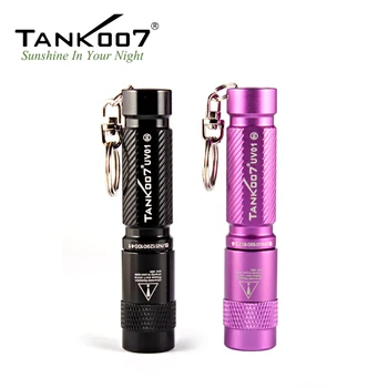 TANK007 Mini EDC Portabil 365nm UV cu LED-uri Lanterna Breloc Blacklight Lanterna 1W AAA Baterie rezistent la apa Lampă cu Ultraviolete