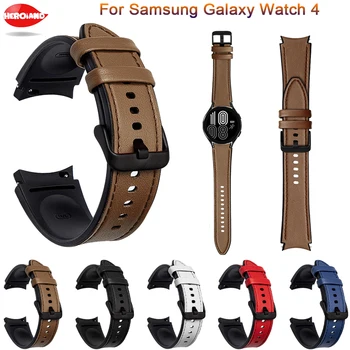 Silicon+Curea din piele pentru Samsung Galaxy Watch 4 Classic 46mm 42mm/Watch4 44mm 40mm Trupa de Metal Cataramă Brățări Brățară de Curea
