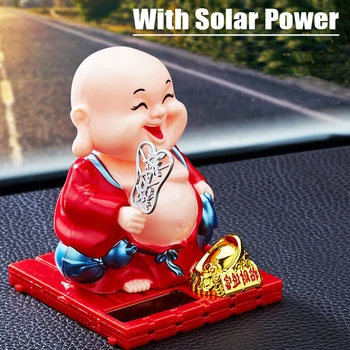 Auto Cadou de Bunuri litte călugăr cu Energie Solară Pentru Masina Acasa Ornamente Auto Decoratiuni Interioare Cu Solar tremura capul jucărie
