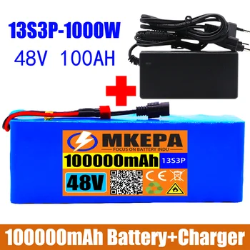 13S3P 48V 100000mAh Litiu-ion Baterie 100Ah 1000W pentru 54.6 V E-biciclete Electrice Biciclete Scuter cu BMS+2A Încărcător