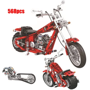 568pcs Oraș tehnice MOC de Croazieră motocicleta Motocicleta Masina Blocuri DIY locomotiva de Curse de Motociclete Jucarii Pentru Copii baieti