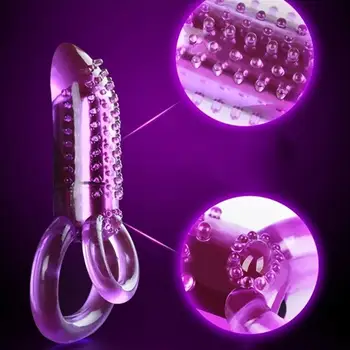 OLO Dublu Vibrator Inel pentru Penis Vibrator sex Masculin Timpul de Întârziere Inel Dublu pentru Penis Jucarii Sexuale Pentru Barbati Prelungirea Orgasm Sex Erotic Produse