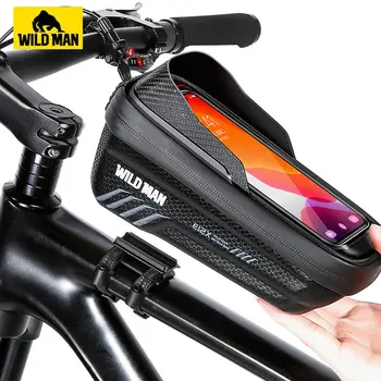 OMUL SĂLBATIC Bicicleta Sac 2L Rama Fata Tub Sac de Ciclism Biciclete de Telefon rezistent la apa Caz, Titularul 7.4 Inch Touch Screen Geanta Accesorii
