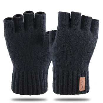 iwarm Toamna Și Iarna Tricotate Mănuși de Degete studii Jumătate-deget de Înaltă Calitate, Mănuși Pentru Bărbați, Mănuși