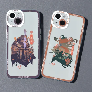 Anime Genshin Impact Silicon Telefon Caz Pentru iPhone 14 13 12 11 Pro Max Mini XS X XR SE 7 8 Plus Moale Capacul Hu tao Zhongli