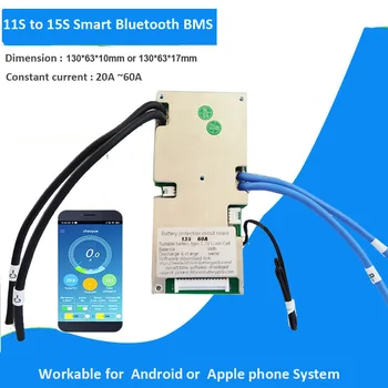 13 sau 14 li-ion Inteligente BMS pentru baterie 48V 54.6 V sau 58.8 V cu Funcția Bluetooth UART sau RS485 la 20A 30A 40A 60A curent