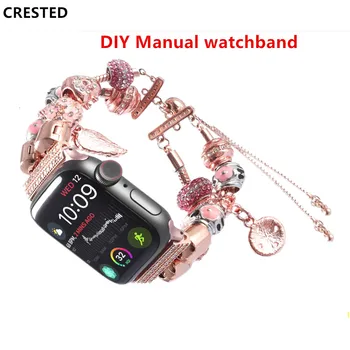 DIY Manual Curea Pentru Apple watch Band 40mm 44mm 41mm 45mm 42mm 38mm Femei brățară watchband pentru iWatch band 5 4 3 se 6 7
