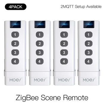 MoesHouse ZigBee Inteligent Scena Comutator 4 Gasca de la Distanță Portabil Tuya Zigbee Hub Necesare pentru Smart Home Automation Scenariu