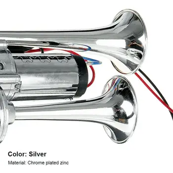 2X Argint 600DB 12V Dual Corn Trompetă Kit Tren Motocicleta Difuzor