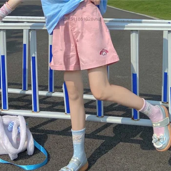Femei de moda de Vară Nou Minunat Moale Fata Stil coreean Pierde Toate-meci de pantaloni Scurți Kuromi Melodie de Imprimare Sportwear Pantaloni Student Y2k