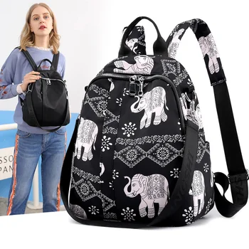 femei vintage rucsac cu print animal printuri de călătorie rucsaci femei nailon impermeabil back pack pentru școală bagpack saci