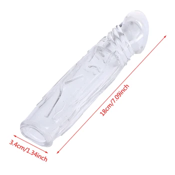 18cm*4cm Penis Extender Maneca Reutilizabile Prezervative Intarziere Ejaculare Penis Inele de Jucarii Sexuale Pentru Bărbați Produse pentru Sex