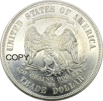 Statele unite ale Americii Așezat Liberty 1 Un Dolar 1883 Comerțului de Dolari de cupru si nichel Placat cu Argint Copia Monede