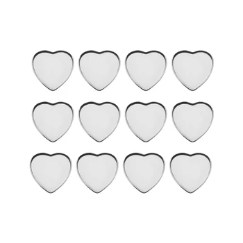 50pcs din Oțel Inoxidabil 10/12mm Inima Goală de Bază Știfturi de Ureche Tava Pentru DIY Bijuterii de Luare a se Potrivi în formă de Inimă de Sticlă/Piatră Cabochon