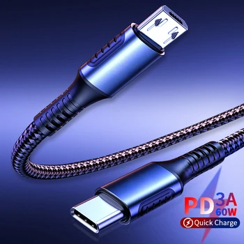 60W USB-C to USB de Tip C Cablu USB-C Pentru Cablu Micro usb PD Rapid de Încărcare Încărcător USB de Tip C-c Cablu pentru Samsung, Xiaomi, LG MacBook
