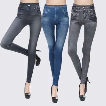 2022 Noua Moda Casual pentru Femei Corset Imitatie Denim Fund fără Sudură Pantaloni de Yoga Mama Blugi Vintage Jeans Femei Blugi