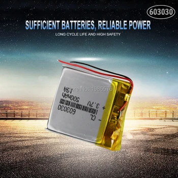 3.7 V 500mAh 603030 Litiu-Polimer Li-Po, li-ion Baterie Reîncărcabilă Pentru jucării vorbitor Tahograf MP3 MP4 GPS Bluetooth celule Lipo