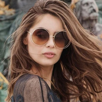 ZXTREE Moda Rotund ochelari de Soare Femei Oglindă Mare Supradimensionate Designer Dublu Cadru Ochelari de Soare Doamna MultiColor Ochelari UV Z54