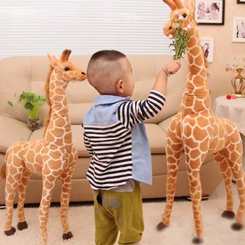 140cm Gigant Viața Reală Girafa Jucării de Pluș de Înaltă Calitate de Animale de Pluș Păpuși Moi copii Copii Copii Cadou de Ziua Cameră Decor