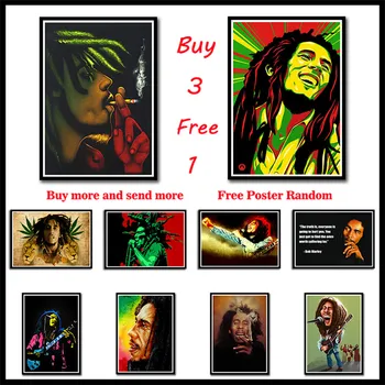 Bob Marley Alb Hârtie Cretată Postere Jamaican reggae Muzica Rock Poster Acasa Dormitor Decorative Tablou Fara rama