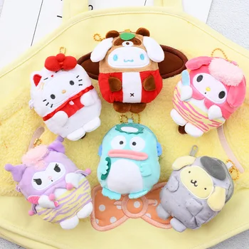Animale Sanrio Pluș Căști Sac Kuromi Melodia Hello Kitty Cinnamoroll Desene animate Monedă Pungă pentru Copii Jucării de Pluș