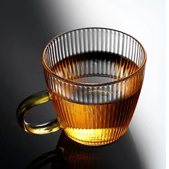 Noul Lapte De Sticlă Ceașcă De Ceai Transparent Pahar De Vin Japonez Model Vertical Ceașcă De Sex Feminin Cană De Acasă Mici Roșu Net Ceașcă De Cafea
