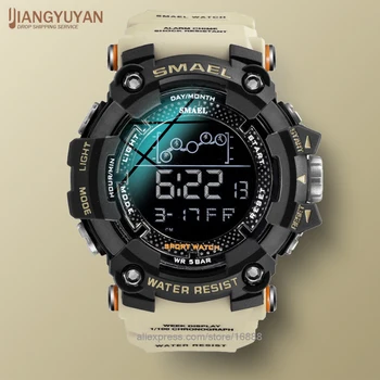 Ceas Sport Ceas Militar Pentru Barbati 50 m rezistent la apă Ceas cu Alarmă Cronometru Digital cu LED-uri Lumina Timp Dual Display Ceasuri Barbati