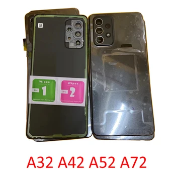 Noi Locuințe Capacul din Spate Pentru Samsung Galaxy A12 A32 A42 A52 A72 5G Telefon Original Șasiu Panoul din Spate de Caz Cu Camera Ines + Adeziv