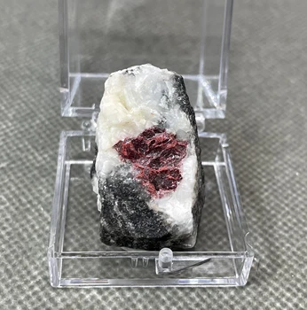 NOU! 100% Natural Cinabru piatră Originale Piatra roșie Vindecare de Cristal si Minerale-Specimen (dimensiuni cutie 3.4 cm)