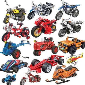 Câștigătorul City Motocicleta Sport Auto Tractor Avion Bloc Set Bricolaj, Constructii Jucărie Pentru Copii