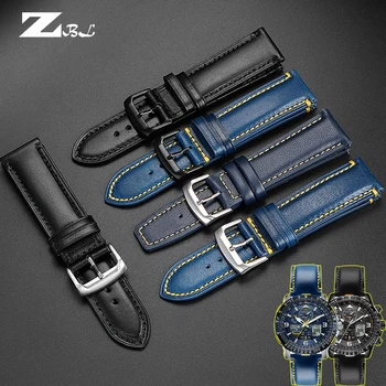 Negru Albastru culoare Piele Watchband Curea Barbati Watchband Pentru Cetățean AT8020 JY8078 cu pliere catarama bratara