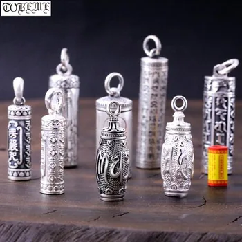 100% 990 Argint Rugăciune Budistă Cutie Pandantiv Argint Pur Tibetan Gau Cutie Pandantiv Din Argint Tibetan Ghau Cutie Pandantiv